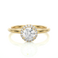 Elegant Halo Moissanite Lab Diamond Vermeil Ring