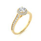 Brilliant Halo Moissanite Lab Diamond Vermeil Ring