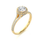 Luxury Split Shank Halo Moissanite Lab Diamond Vermeil Ring