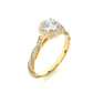Twisted Halo Moissanite Lab Diamond Vermeil Ring