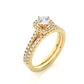 Vermeil Round Moissanite Diamond Halo Engagement Ring