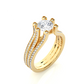 Bold Multi Row Moissanite Lab Diamond Vermeil Statement Ring