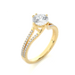 Round Moissanite Lab Diamond Split Shank Engagement Ring