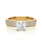 Lab Diamond Moissanite Round Solitaire Pave Engagement Ring
