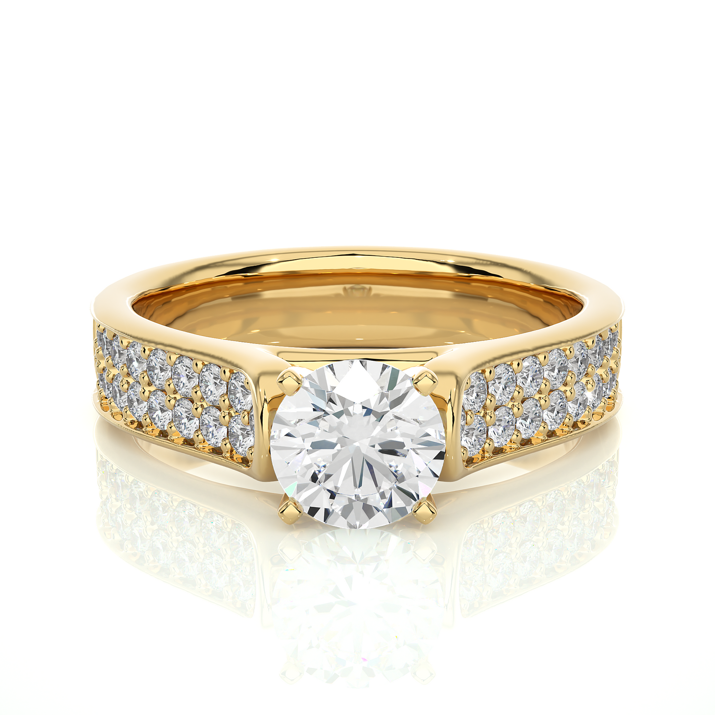 Luxe Sparkle Round Diamond Moissanite Vermeil Ring