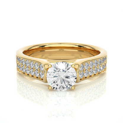 Luxe Sparkle Round Diamond Moissanite Vermeil Ring