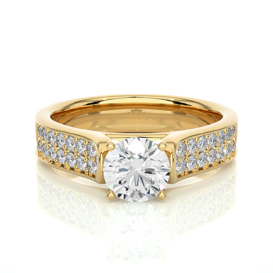 Luxe Sparkle Round Diamond Moissanite Vermeil Ring