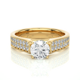 Luxe Sparkle Round Diamond Moissanite Vermeil Ring