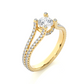 Elegant Split Shank Moissanite Lab Diamond Vermeil Ring