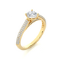 Elegant Solitaire Pave Lab Moissanite Diamond Vermeil Engagement Ring