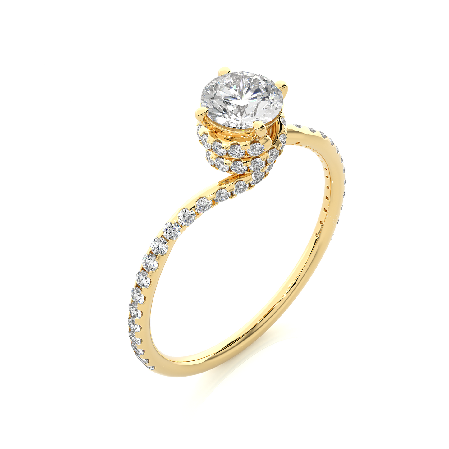 Twisted Infinity Band Moissanite Lab Diamond Engagement Ring