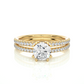 Twin Band Pavé Moissanite Lab Diamond Vermeil Ring