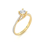 Moissanite Solitaire Ring Lab Diamond Vermeil Engagement Ring
