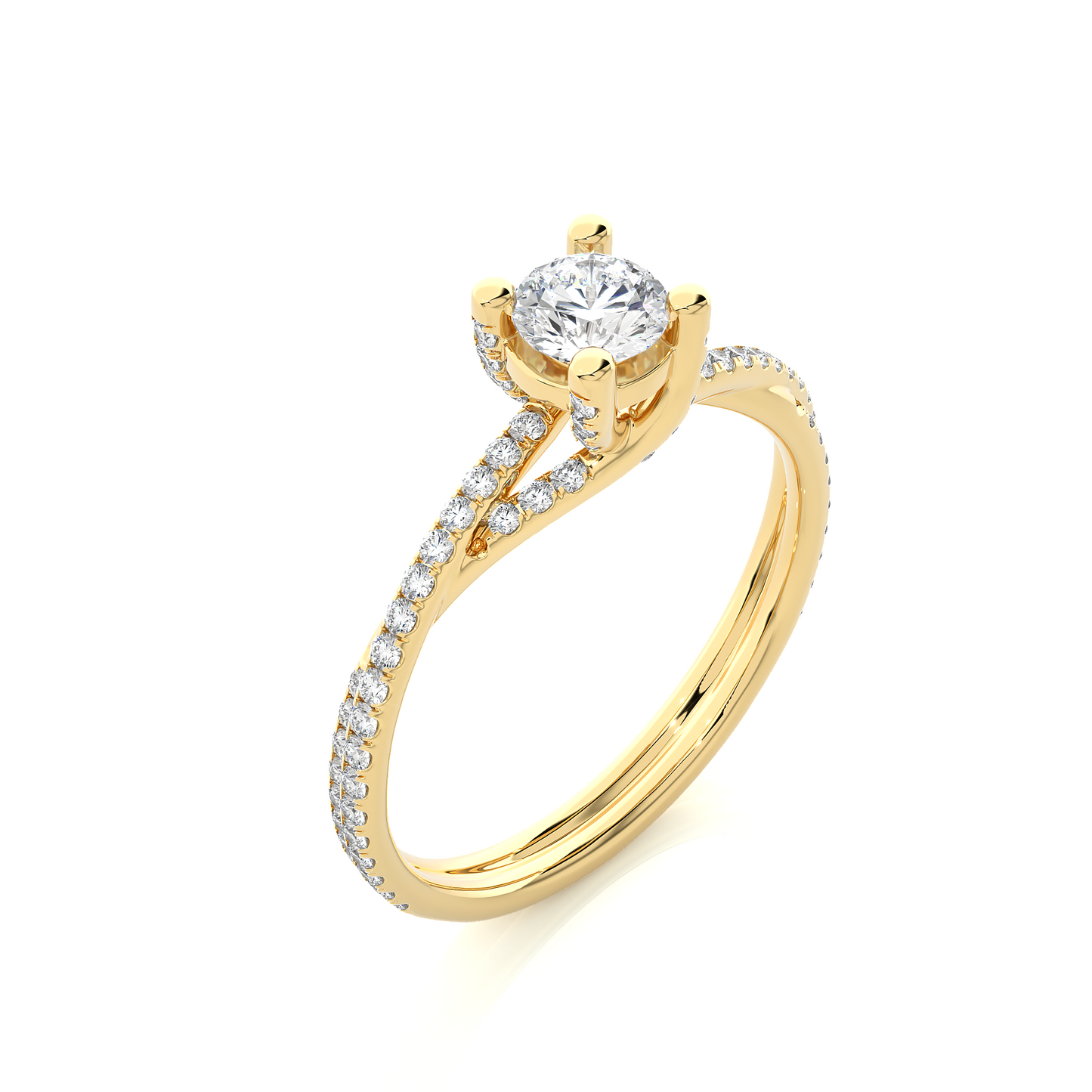 Moissanite Solitaire Ring Lab Diamond Vermeil Engagement Ring