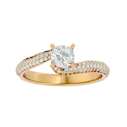 Twisted Halo Moissanite Lab Diamond Vermeil Ring
