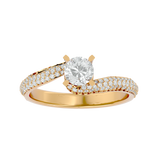 Twisted Halo Moissanite Lab Diamond Vermeil Ring