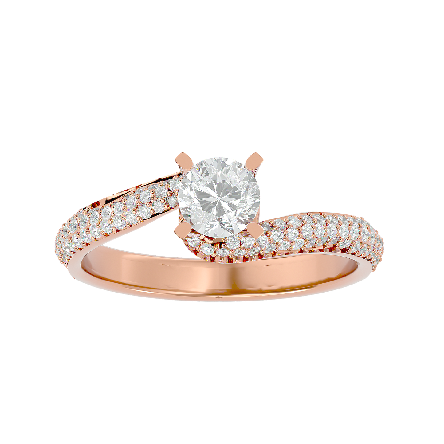 Twisted Halo Moissanite Lab Diamond Vermeil Ring