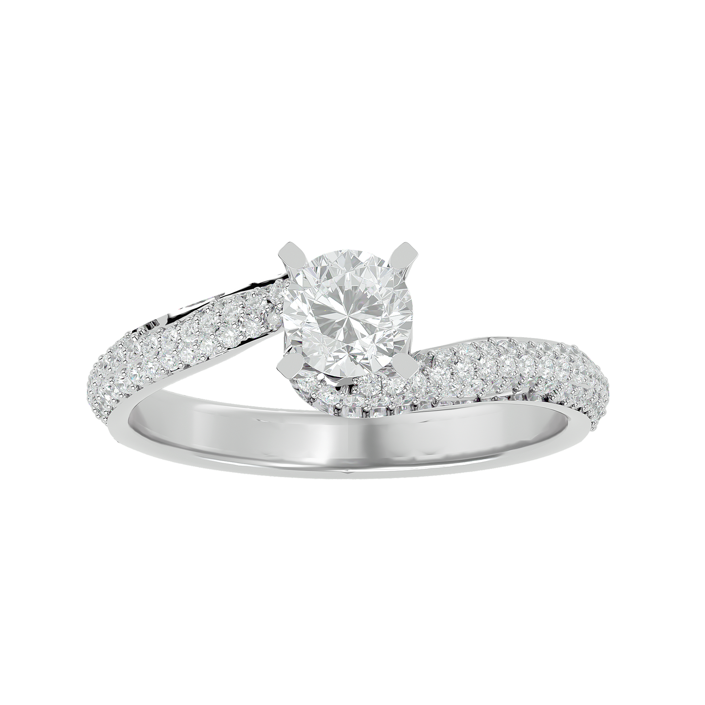 Twisted Halo Moissanite Lab Diamond Vermeil Ring