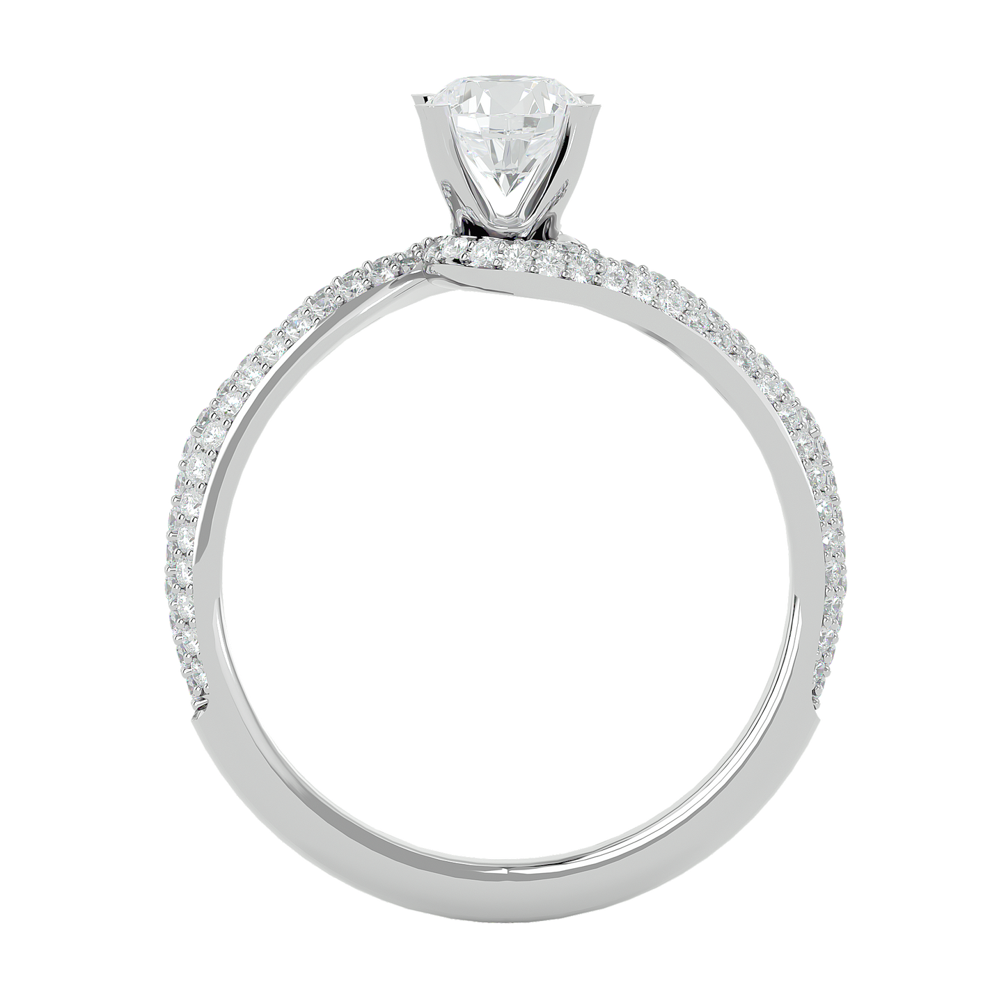 Twisted Halo Moissanite Lab Diamond Vermeil Ring