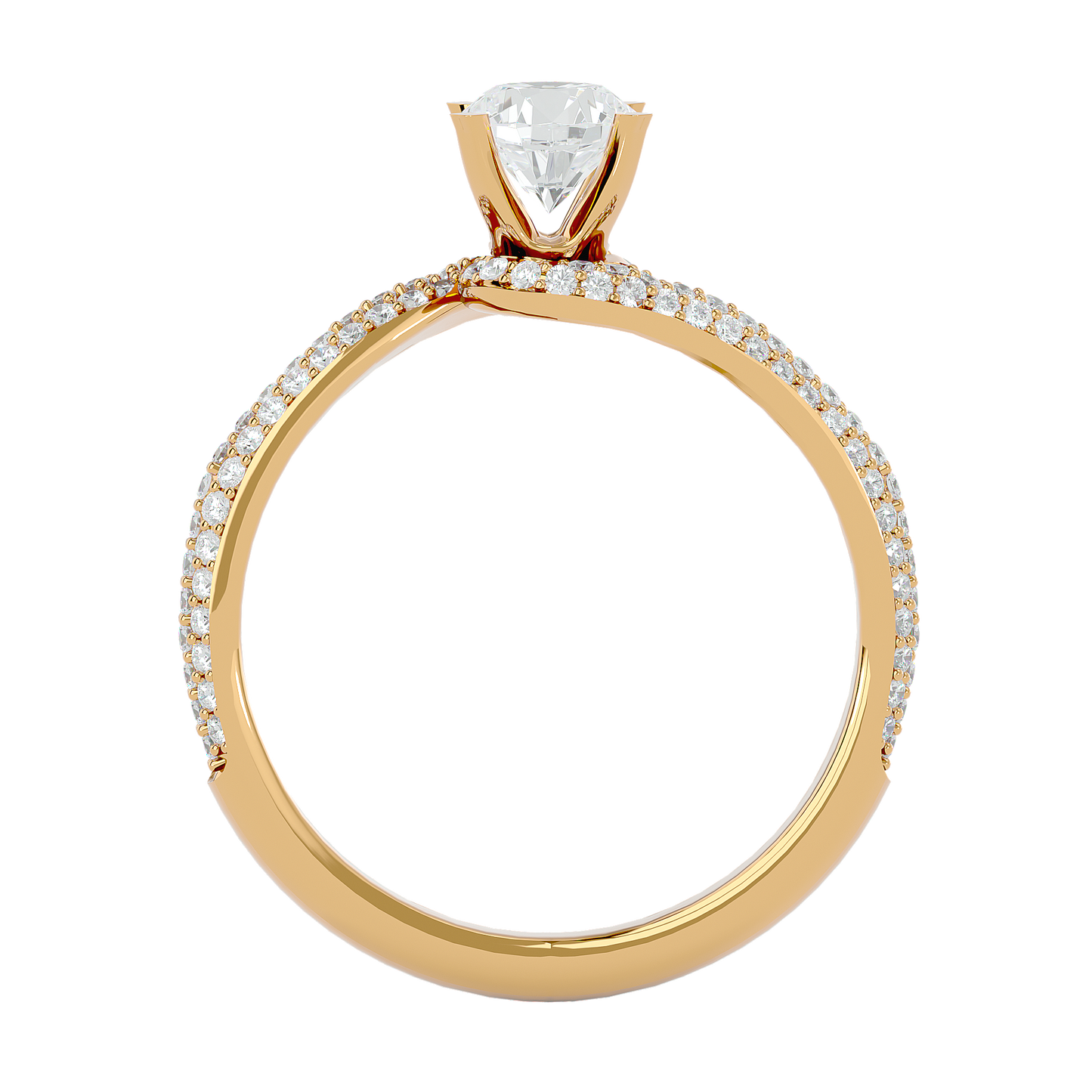 Twisted Halo Moissanite Lab Diamond Vermeil Ring