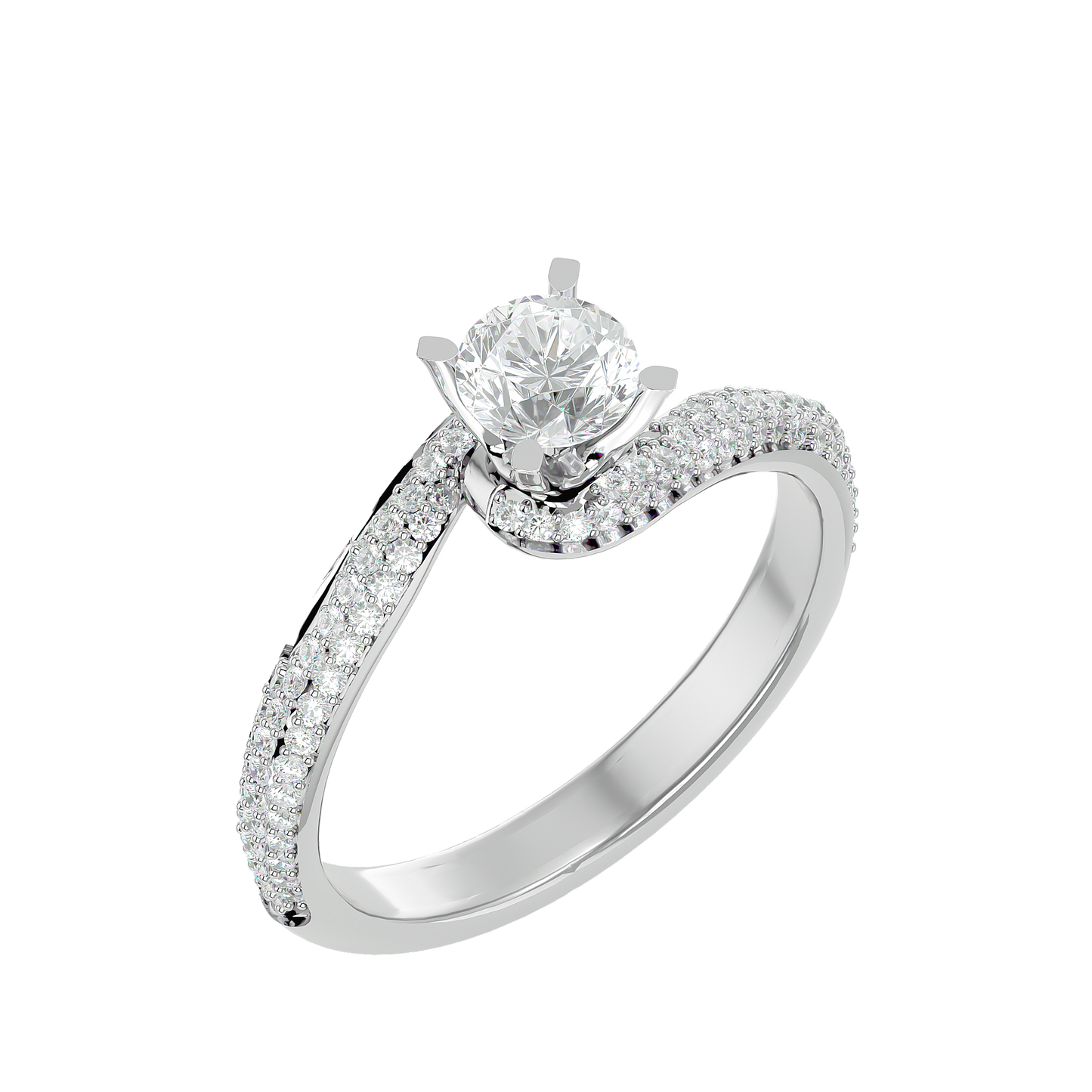 Twisted Halo Moissanite Lab Diamond Vermeil Ring
