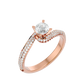 Twisted Halo Moissanite Lab Diamond Vermeil Ring