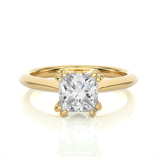 Princess Cut Vermeil Moissanite / Lab Grown Engagement Ring