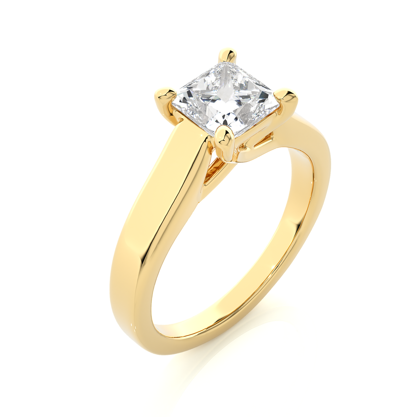 Lab Grown Diamond Moissanite Solitaire Princess Cut Ring
