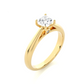 Princess Cut Solitaire Moissanite Lab Diamond Vermeil Ring