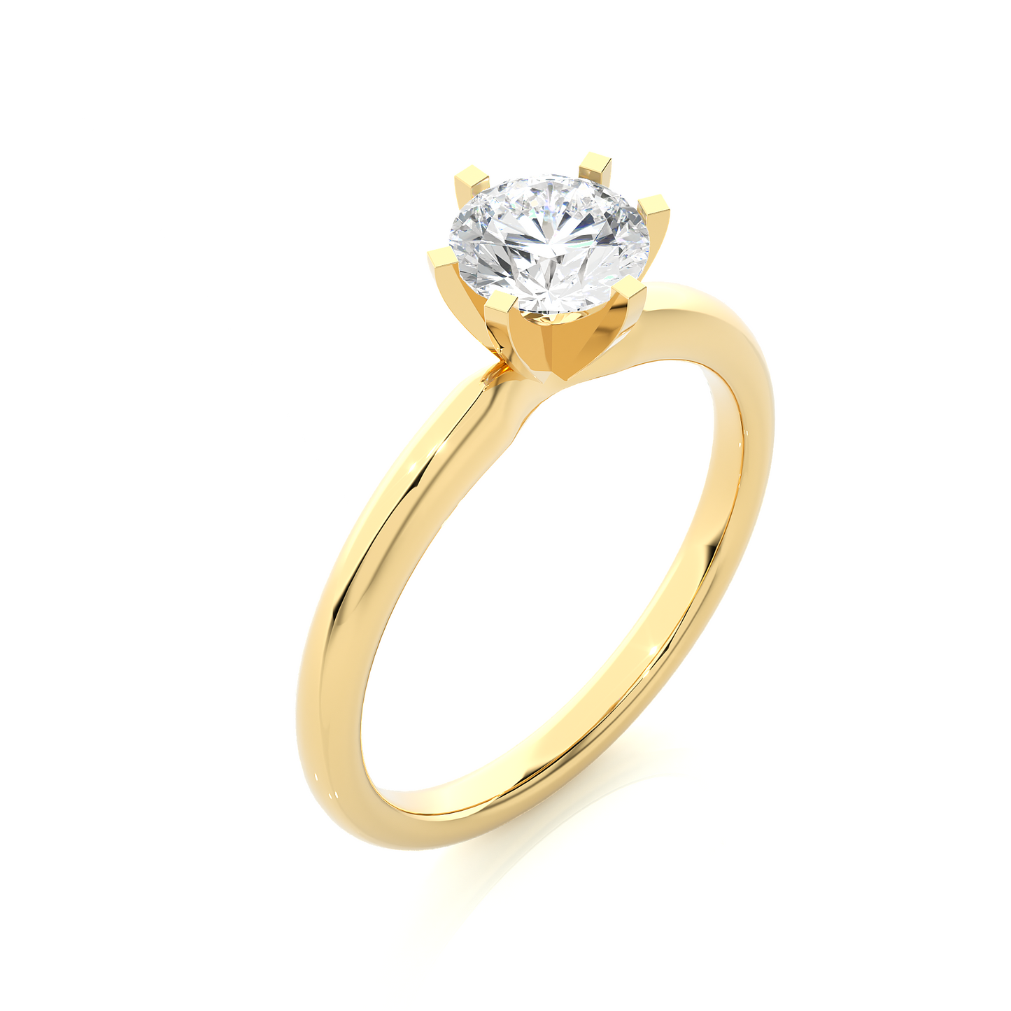 Round Solitaire Vermeil Moissanite Lab Diamond Engagement Ring