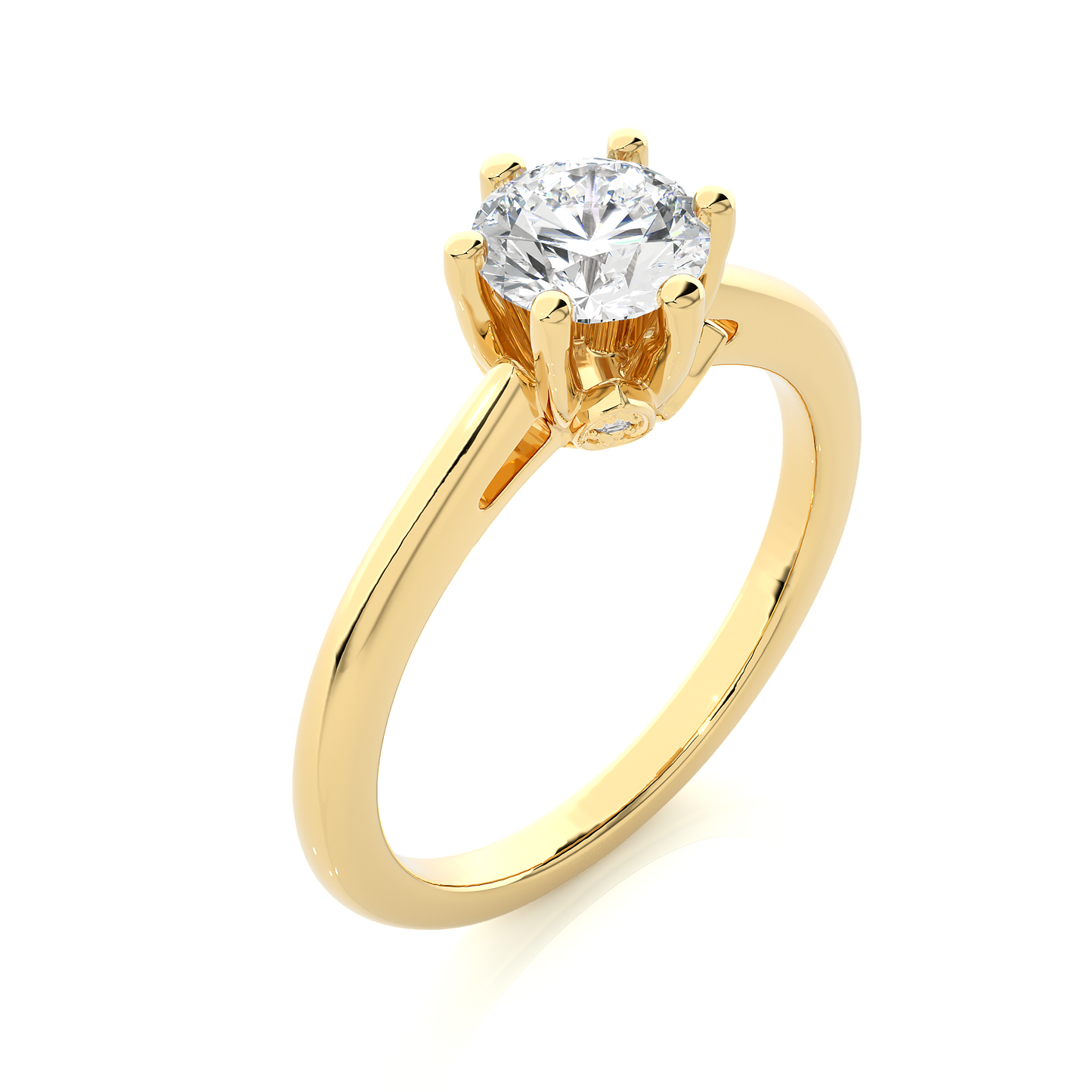 Elegant Round Cut Moissanite Lab Diamond Engagement Ring