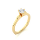 Minimalist Round Vermeil Moissanite Lab Diamond Engagement Ring
