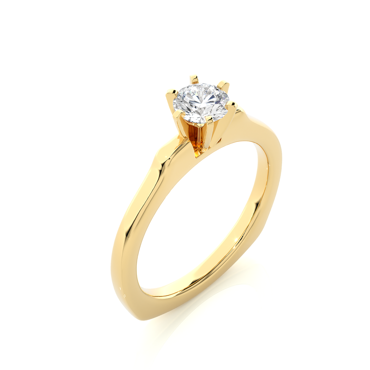 Minimalist Round Vermeil Moissanite Lab Diamond Engagement Ring