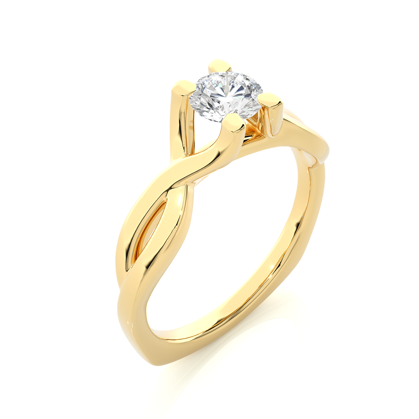 Infinity Twist Vermeil Moissanite Lab Diamond Engagement Ring