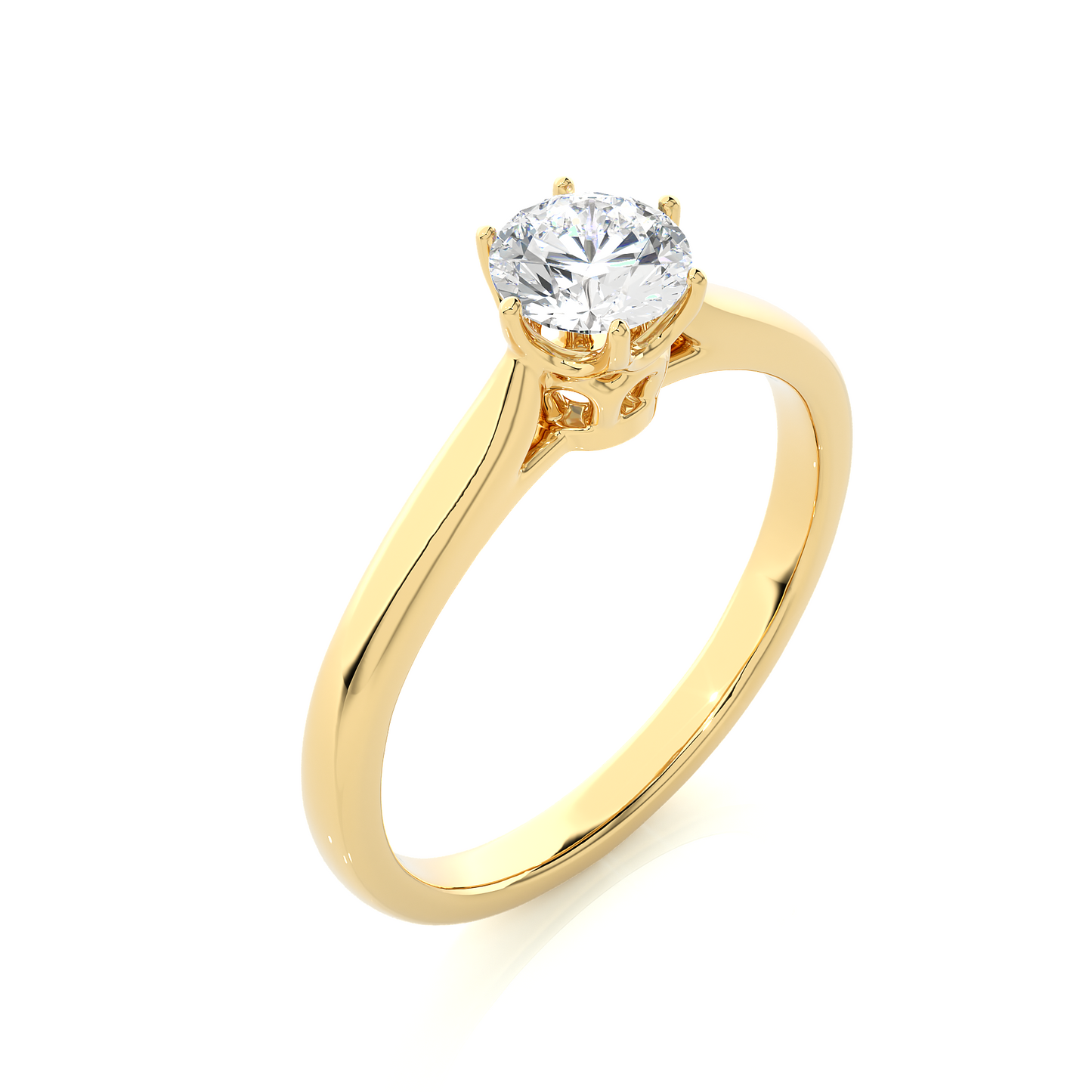 Classic Solitaire Vermeil Moissanite Lab Diamond Ring