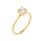 Minimal Vermeil Solitaire Moissanite Lab Diamond Ring