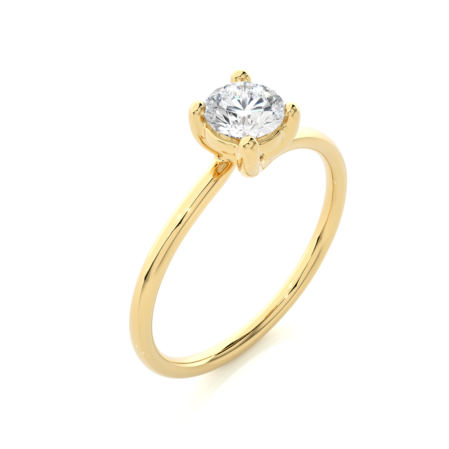 Minimal Vermeil Solitaire Moissanite Lab Diamond Ring