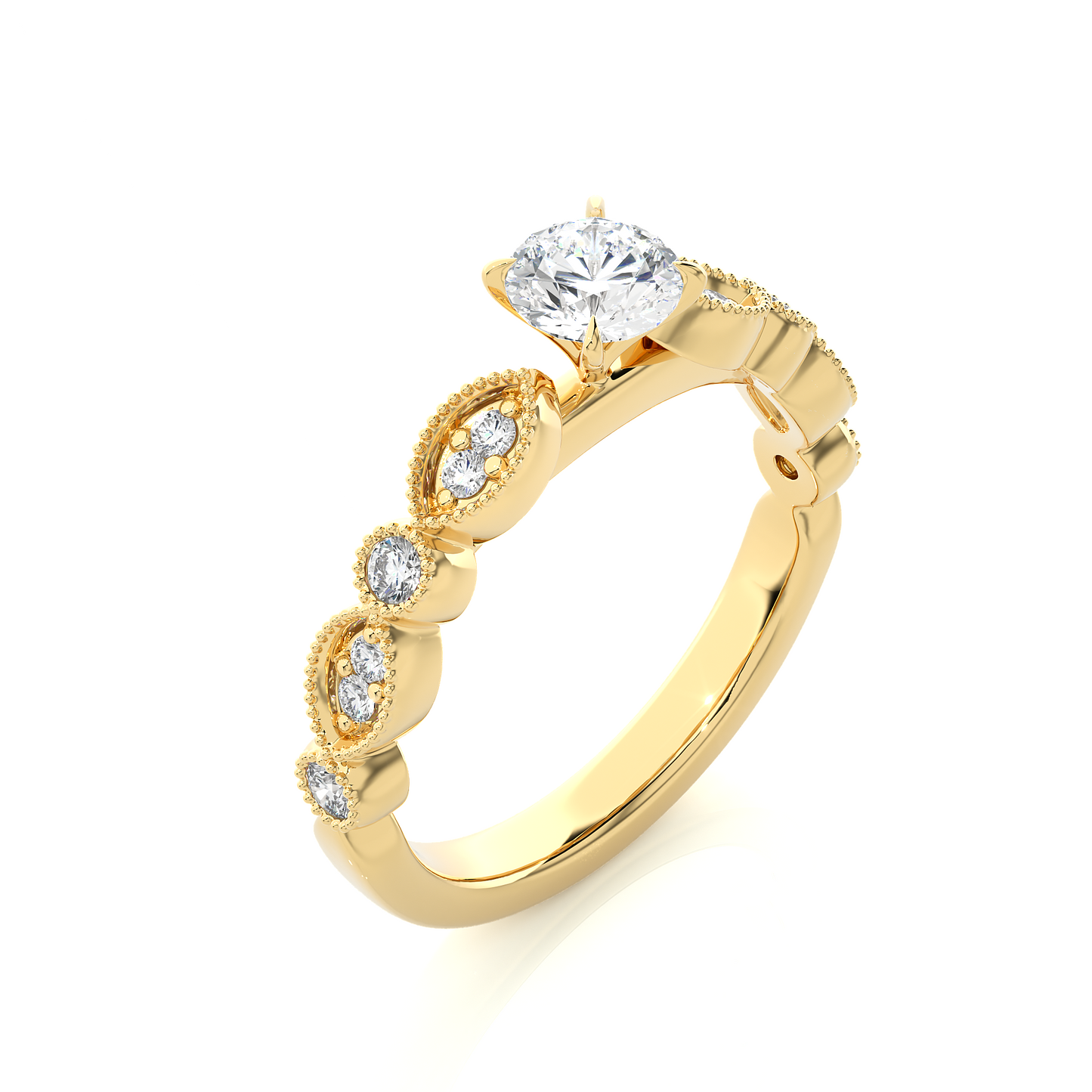 Royal Spark Halo Vermeil Engagement Statement Ring