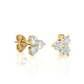 Vermeil Gold Floral Cluster Moissanite Diamond Luxury Stud Earrings