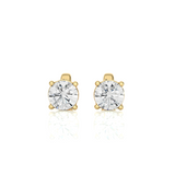 Classic Round Lab Diamond Solitaire Stud Earrings.