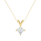 Vermeil Gold Princess Moissanite Diamond Solitaire Pendant Necklace