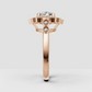 Detailed vintage cushion halo engagement ring