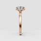 Luxury oval diamond ring with concealed halo of round accent stones