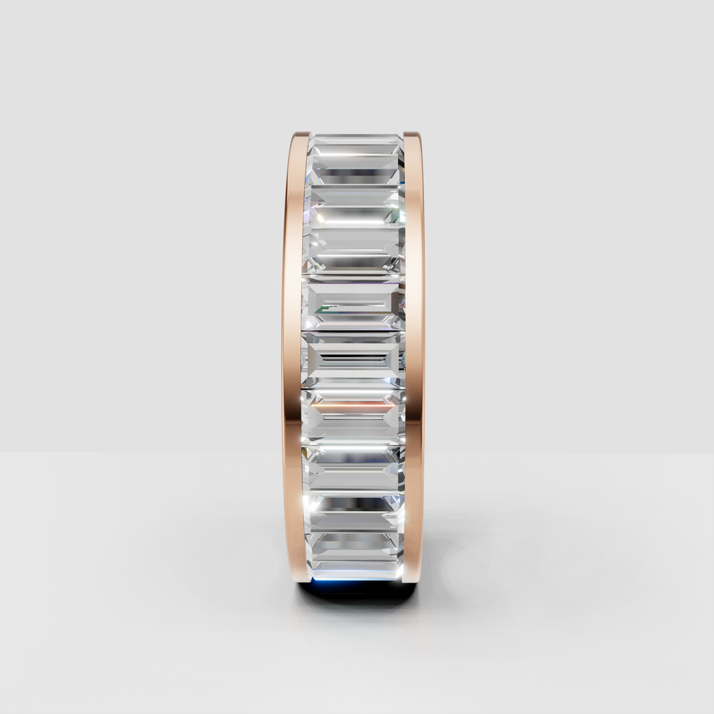Full coverage baguette diamond wedding ring