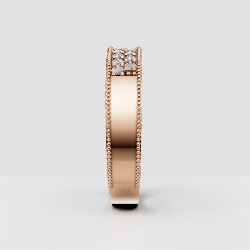 Round diamond anniversary band in yellow gold