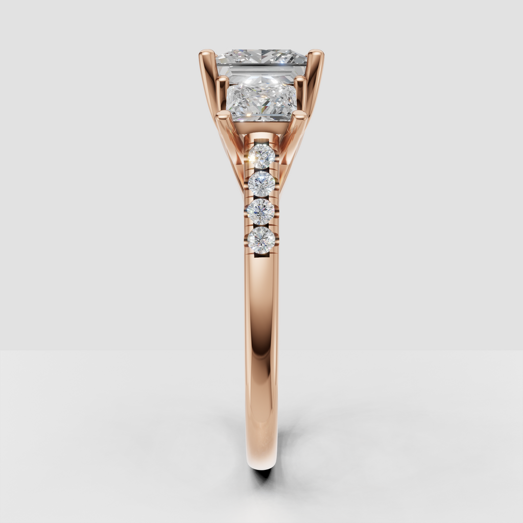 Modern princess diamond engagement ring with detailed prong gallery