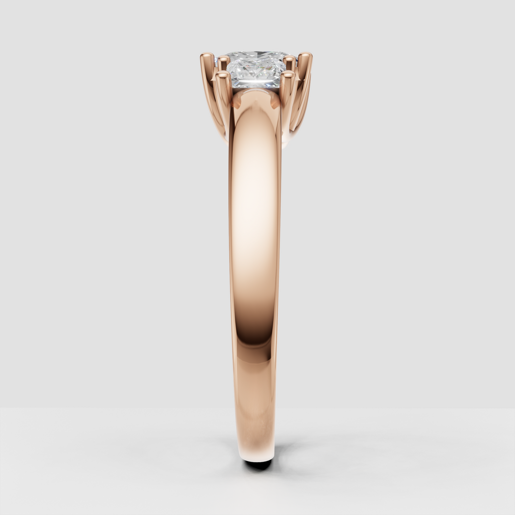Oval Cut Lab Grown & Moissanite Diamond Halo Engagement Ring - Image 10