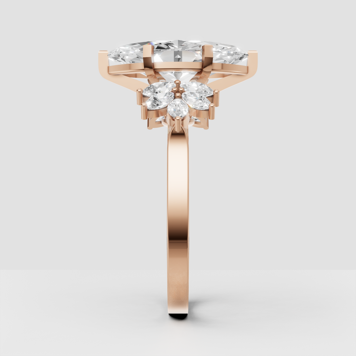 Yellow gold floral engagement ring