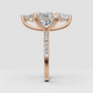Side view of marquise diamond ring with elevated open gallery