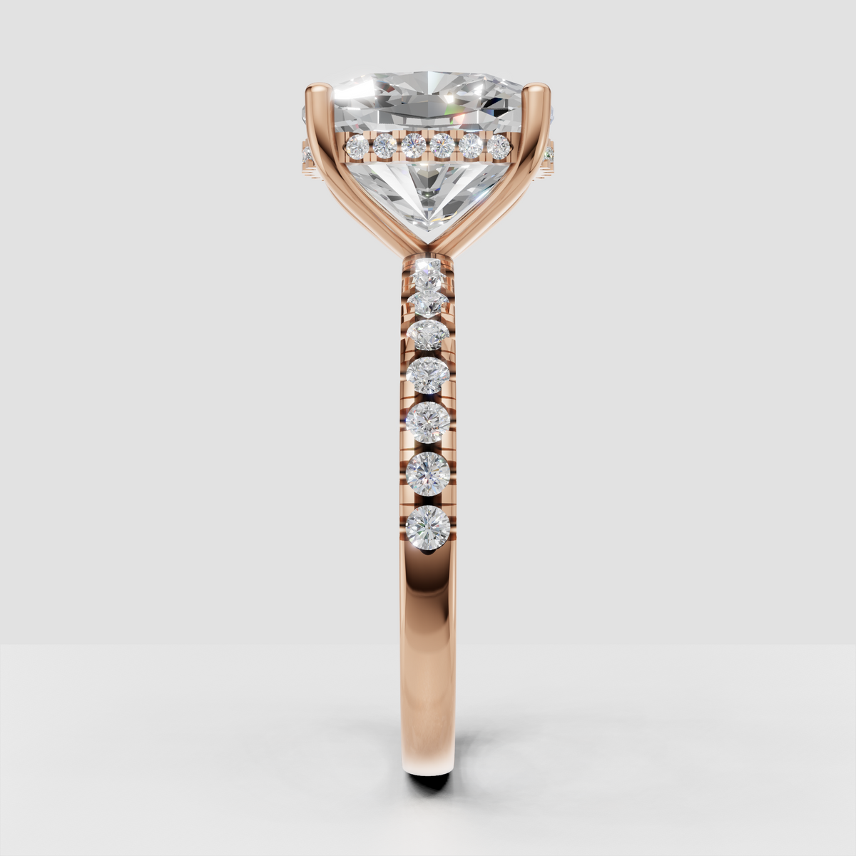 Pear Cut Lab Grown & Moissanite Diamond Halo Engagement Ring - Image 10